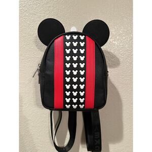 NWOT Disney Loungefly Mickey Mouse Icon Black and Red Mini Backpack